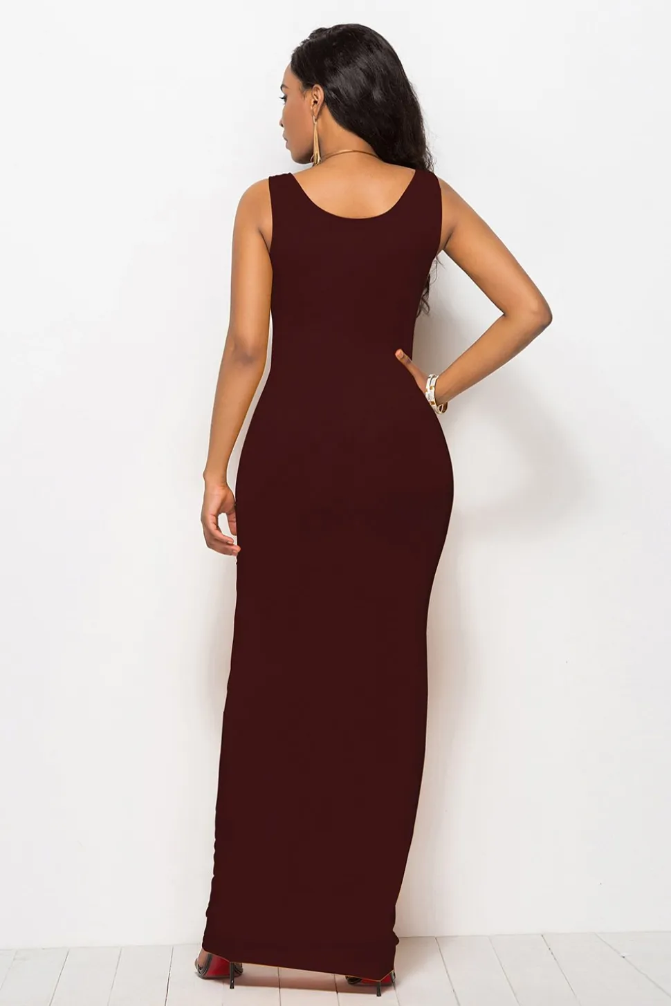 Vestido longo casual preto
