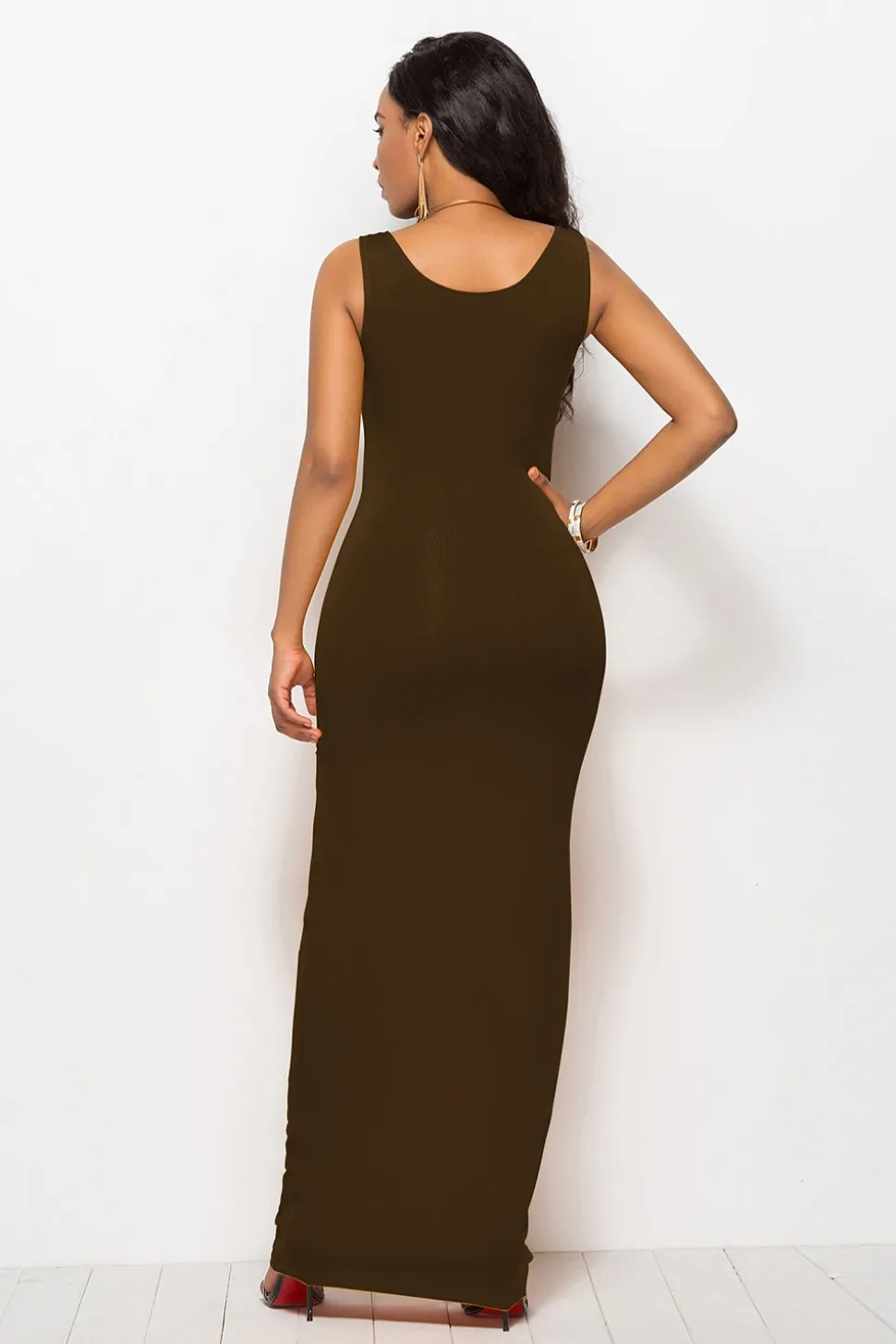 Vestido longo casual preto