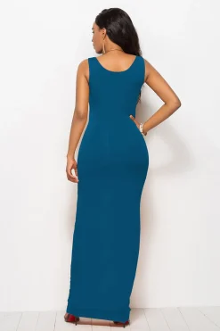 Vestido longo casual preto