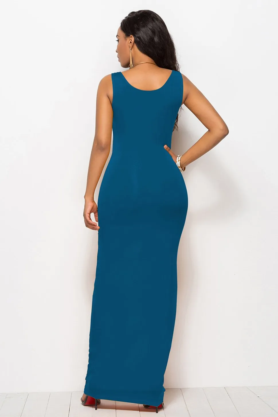 Vestido longo casual preto