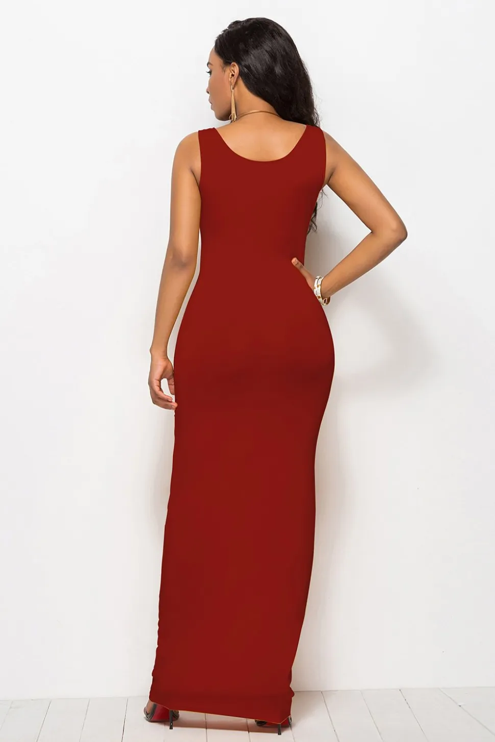 Vestido longo casual preto