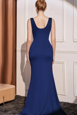 Vestido longo do baile de betão da sereia borgonha com fenda
