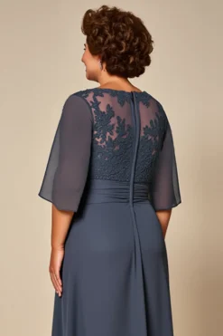 Vestido Mae Noiva Tamanhos Grandes Crepúsculo Chiffon Meias Mangas