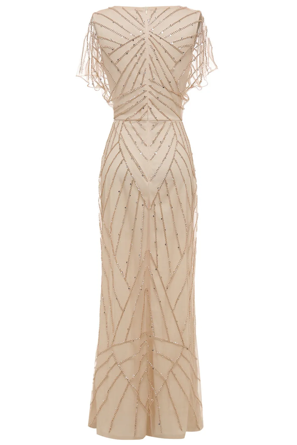 Vestido Mãe de Noiva Gola em V Khaki