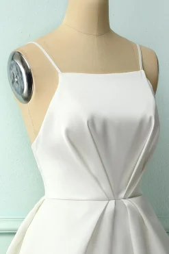 Vestido Midi com tiras de espaguete branco