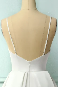 Vestido Midi com tiras de espaguete branco