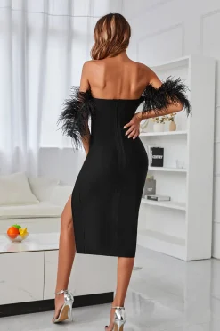 Vestido midi de cocktail preto