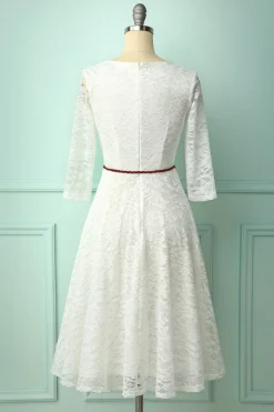 Vestido Midi de Renda Branca