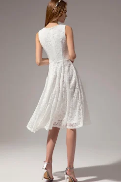 Vestido Midi de Renda Branca
