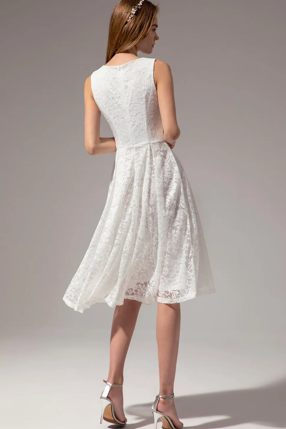 Vestido Midi de Renda Branca