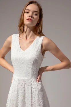 Vestido Midi de Renda Branca