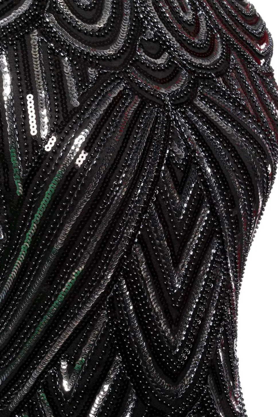 Vestido preto da franja do brilho de Gatsby dos anos 20