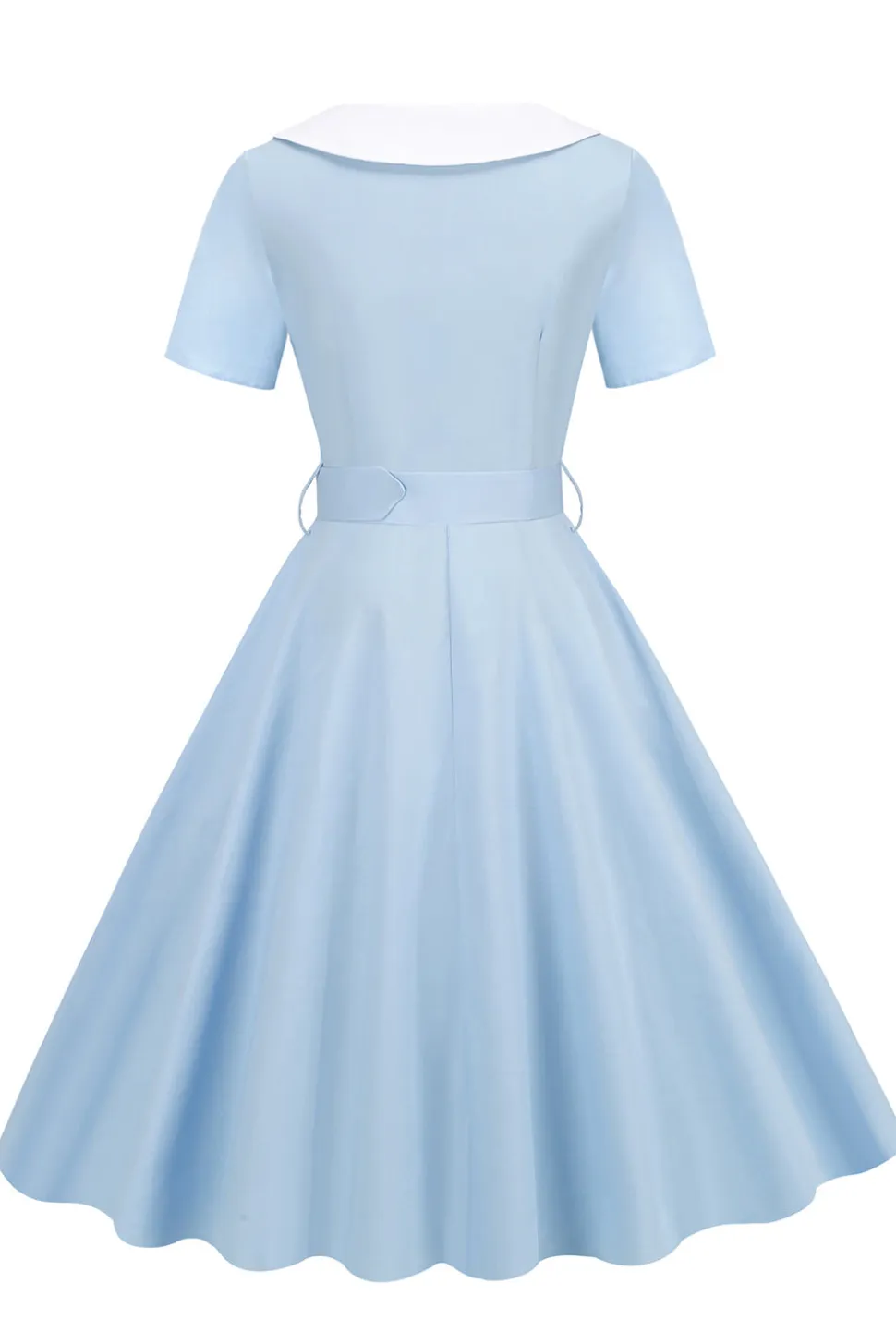 Vestido preto de balanço dos anos 50 com cinto