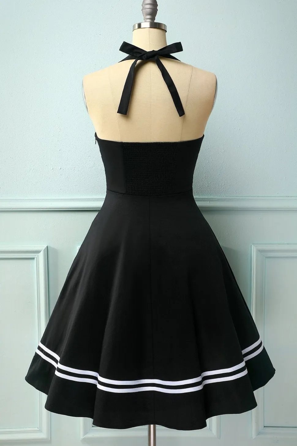 Vestido preto dos anos 50 Rockabilly Pin Up