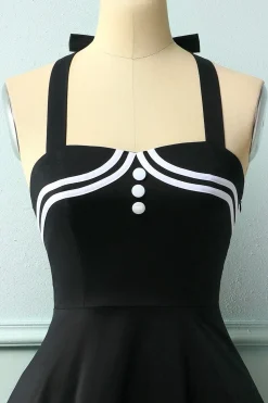 Vestido preto dos anos 50 Rockabilly Pin Up
