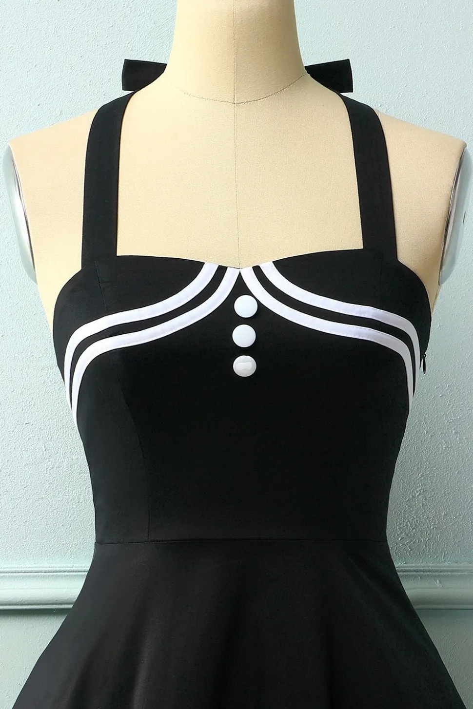 Vestido preto dos anos 50 Rockabilly Pin Up