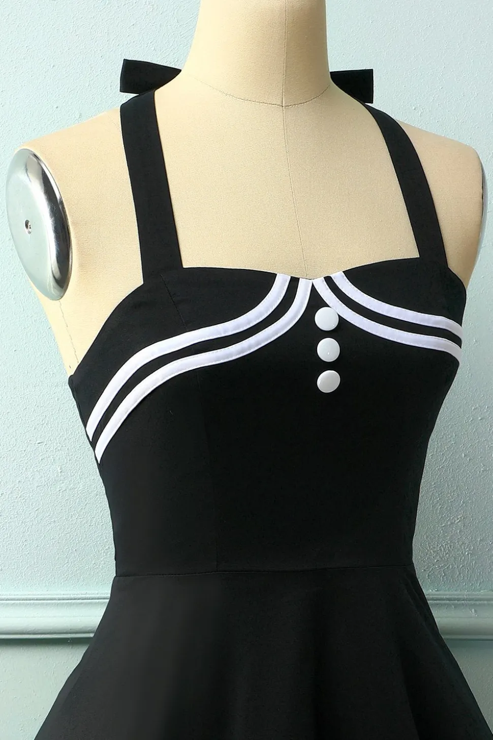 Vestido preto dos anos 50 Rockabilly Pin Up