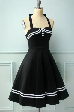 Vestido preto dos anos 50 Rockabilly Pin Up