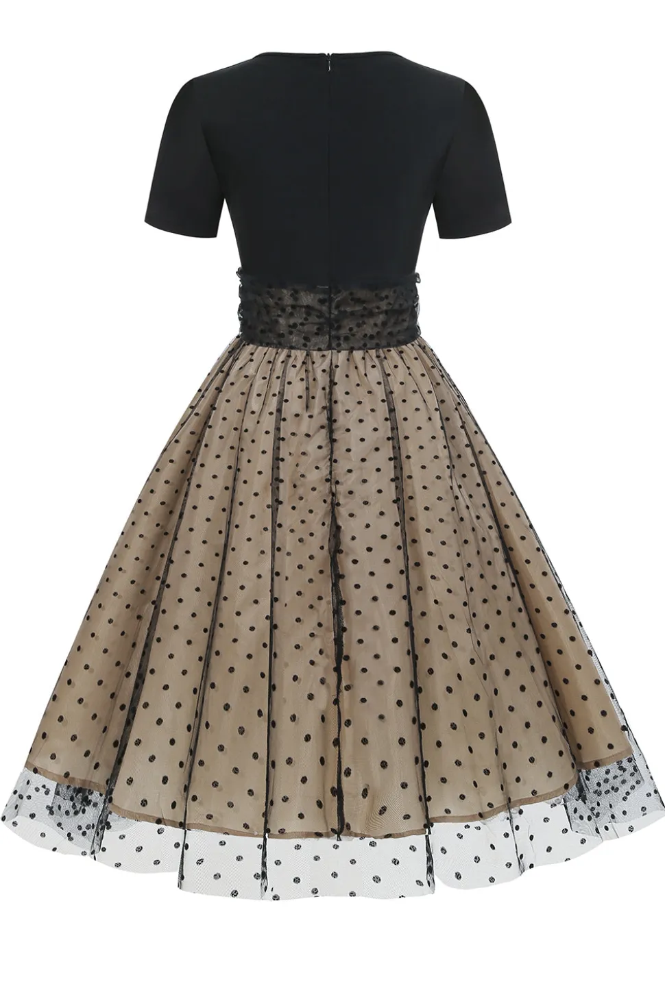 Vestido preto polka dots vintage 1950