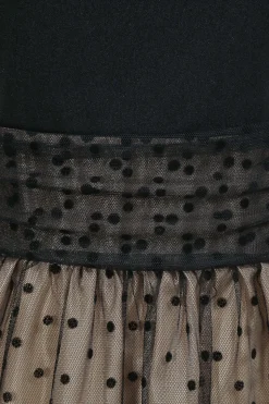 Vestido preto polka dots vintage 1950