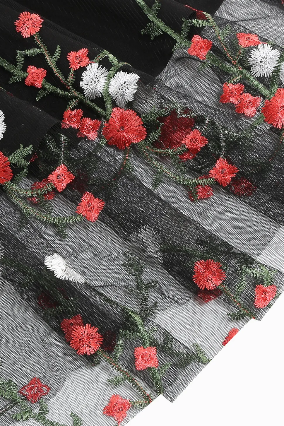 Vestido preto vintage de 1950 com bordado