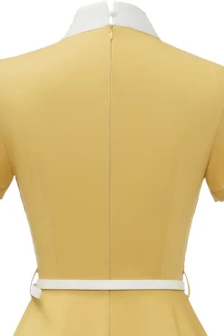 Vestido retro estilo amarelo de 1950 com Bowknot