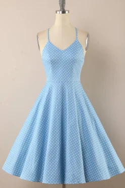 Vestido às bolinhas vintage dos anos 1950