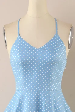 Vestido às bolinhas vintage dos anos 1950