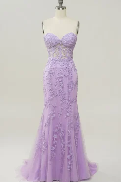 Vestido Sereia de Festa Com Apliques