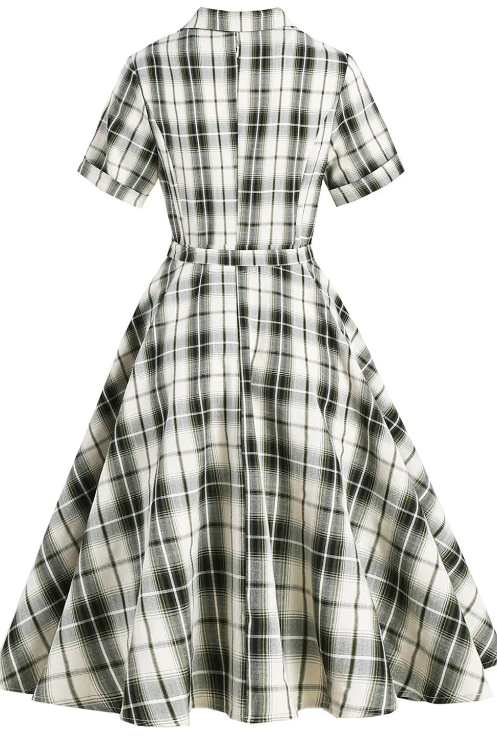 Vestido Swing Verde Xadrez Dos Anos 50