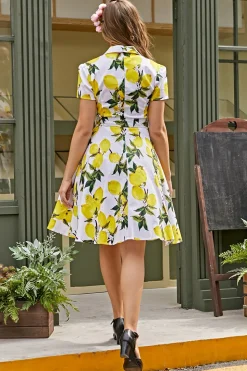 Vestido Swing Vintage com Estampa dos Anos 50