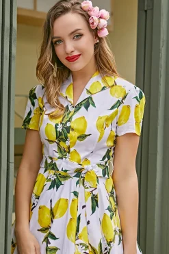 Vestido Swing Vintage com Estampa dos Anos 50