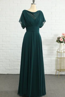 Vestido verde da mãe chiffon