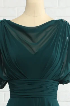 Vestido verde da mãe chiffon