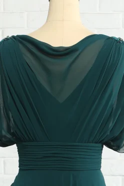 Vestido verde da mãe chiffon