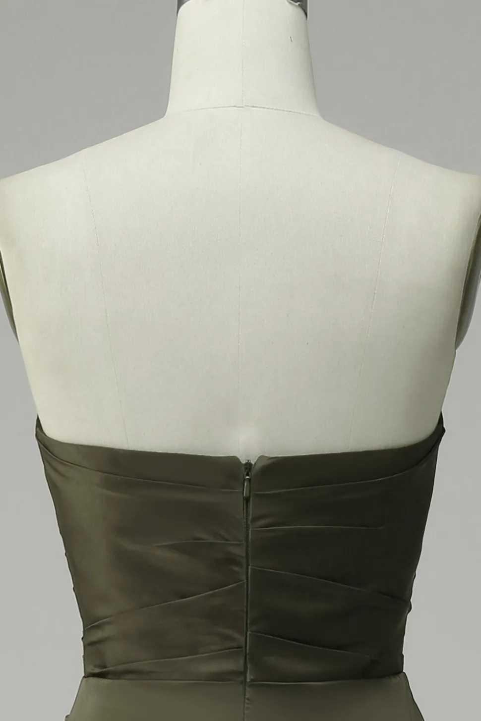 Vestido Verde de Festa Cetim Sem Alças