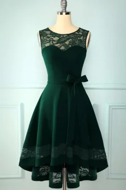 Vestido Verde Escuro Alto Baixo