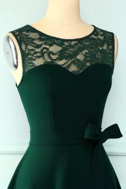 Vestido Verde Escuro Alto Baixo