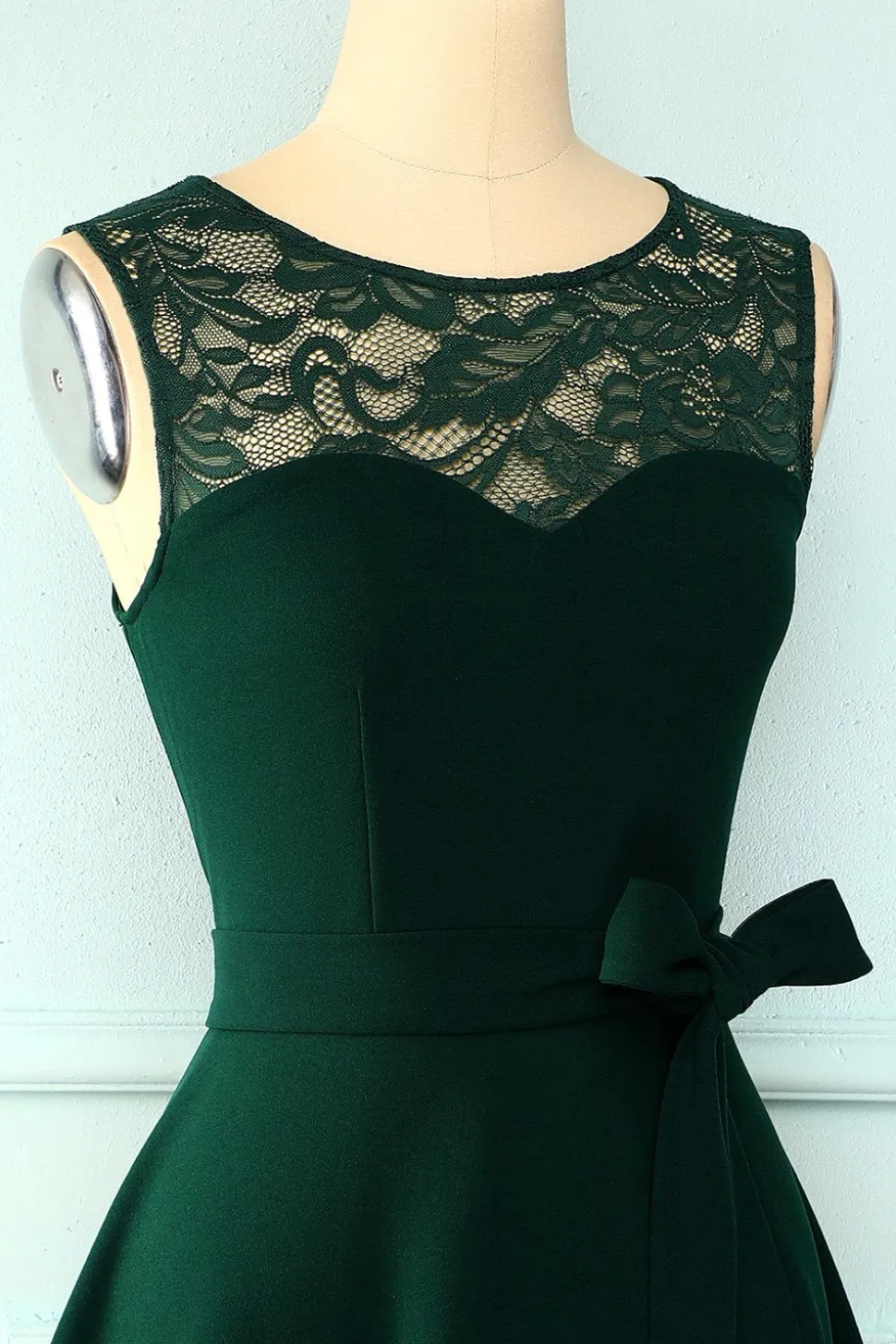 Vestido Verde Escuro Alto Baixo