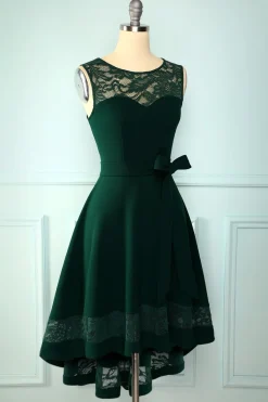 Vestido Verde Escuro Alto Baixo