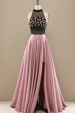 Vestido Verde Escuro Longo Frisada Baile Com Flores