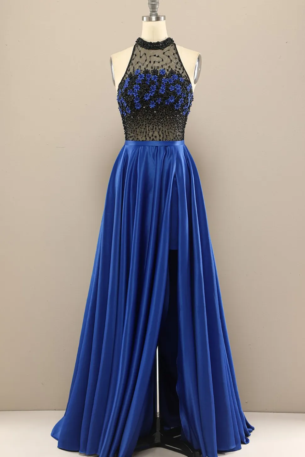 Vestido Verde Escuro Longo Frisada Baile Com Flores