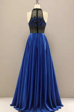 Vestido Verde Escuro Longo Frisada Baile Com Flores