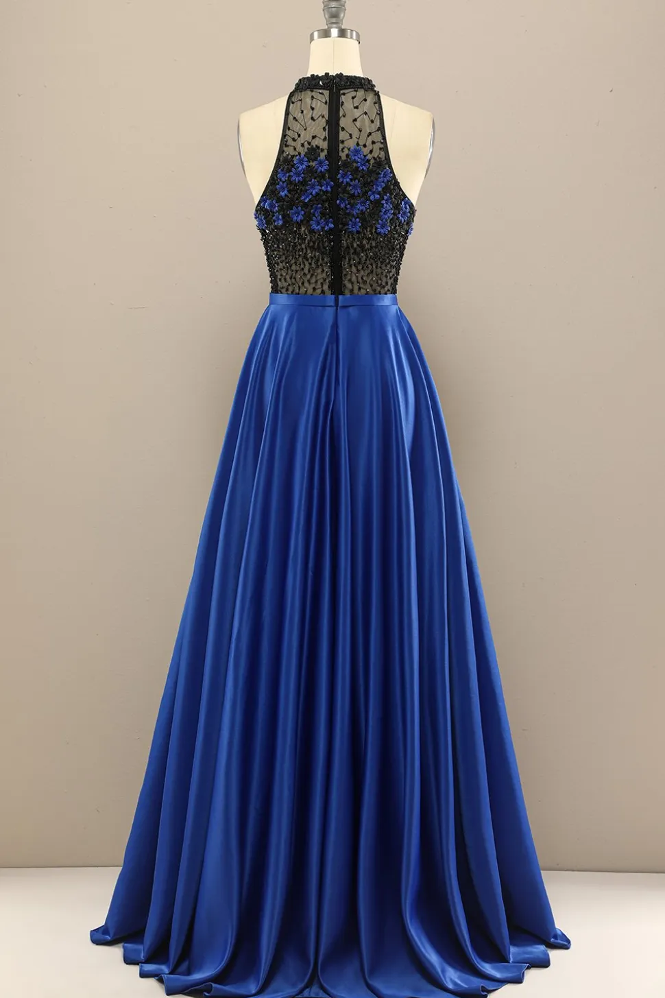 Vestido Verde Escuro Longo Frisada Baile Com Flores