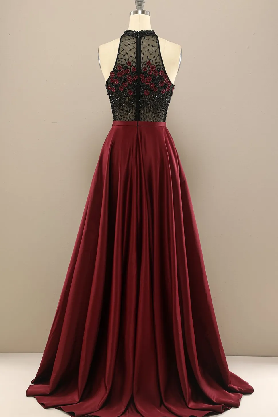 Vestido Verde Escuro Longo Frisada Baile Com Flores
