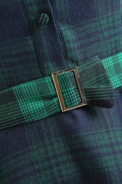 Vestido verde xadrez de 1950