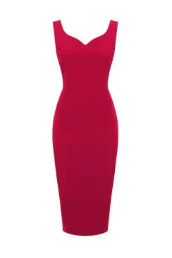 Vestido vermelho bodycon vintage 1960s