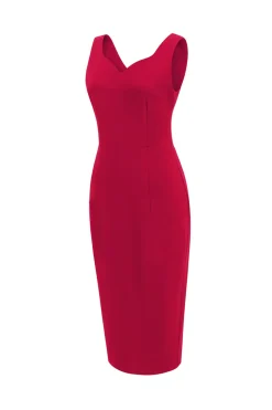 Vestido vermelho bodycon vintage 1960s