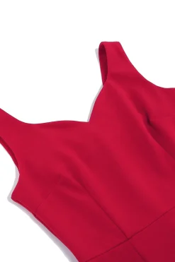 Vestido vermelho bodycon vintage 1960s