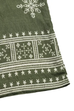 Vestido Verão com Faixa Verde Exército Macacão Estampado Sem Alças